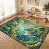 Floral Garden Theme Crystal Velvet Floor Rug Personalized Custom Name Text Warm Carpet Home Decoration