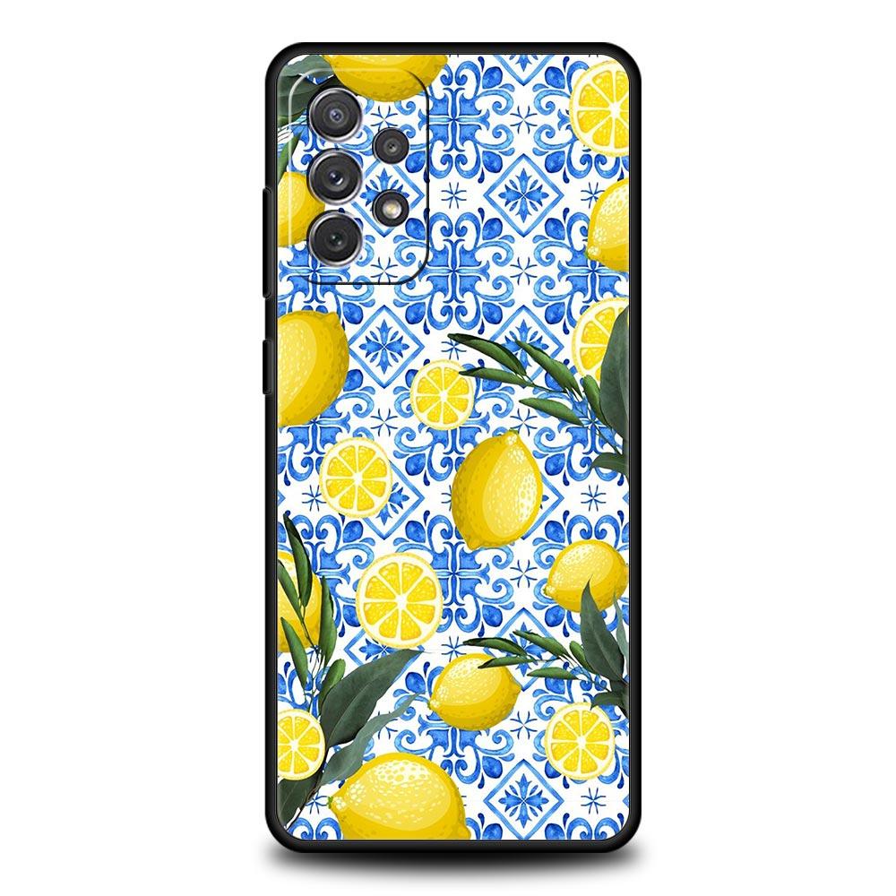 

Чехол для телефона Samsung Galaxy A17 A15 A13 A51 A71 A41 A31 A21S A07 A05 A35 A55 A23 A25 A33 A53 A73 5G Чехол Фрукты Лимонный Принт Galaxy A05s