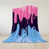 Pink Drip Gradient Flannel Blanket Warm Soft Halloween Christmas Couch Warm Cozy Decorative Decor Gift for All Season