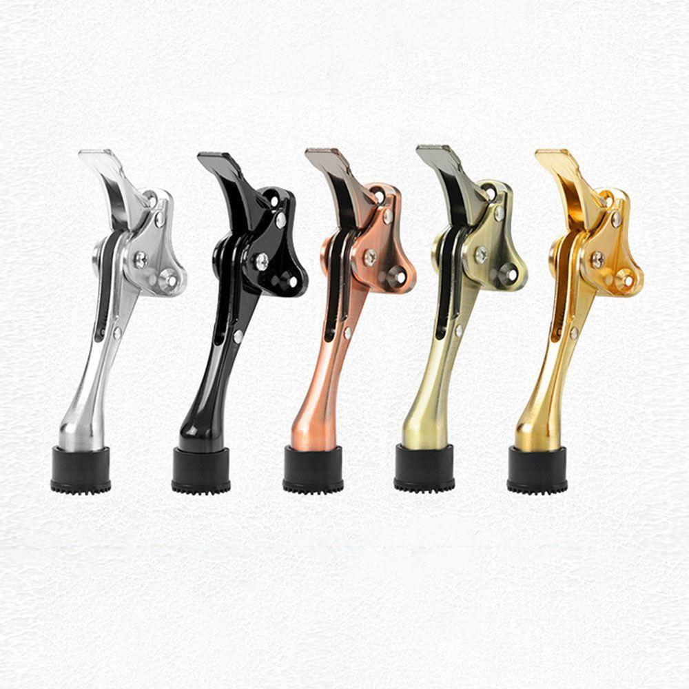 New Zinc Alloy Kick Down Door Stopper Self Adhesive Easy Pedal Door Stopper Hardware Anti Collision Floor Holder Door