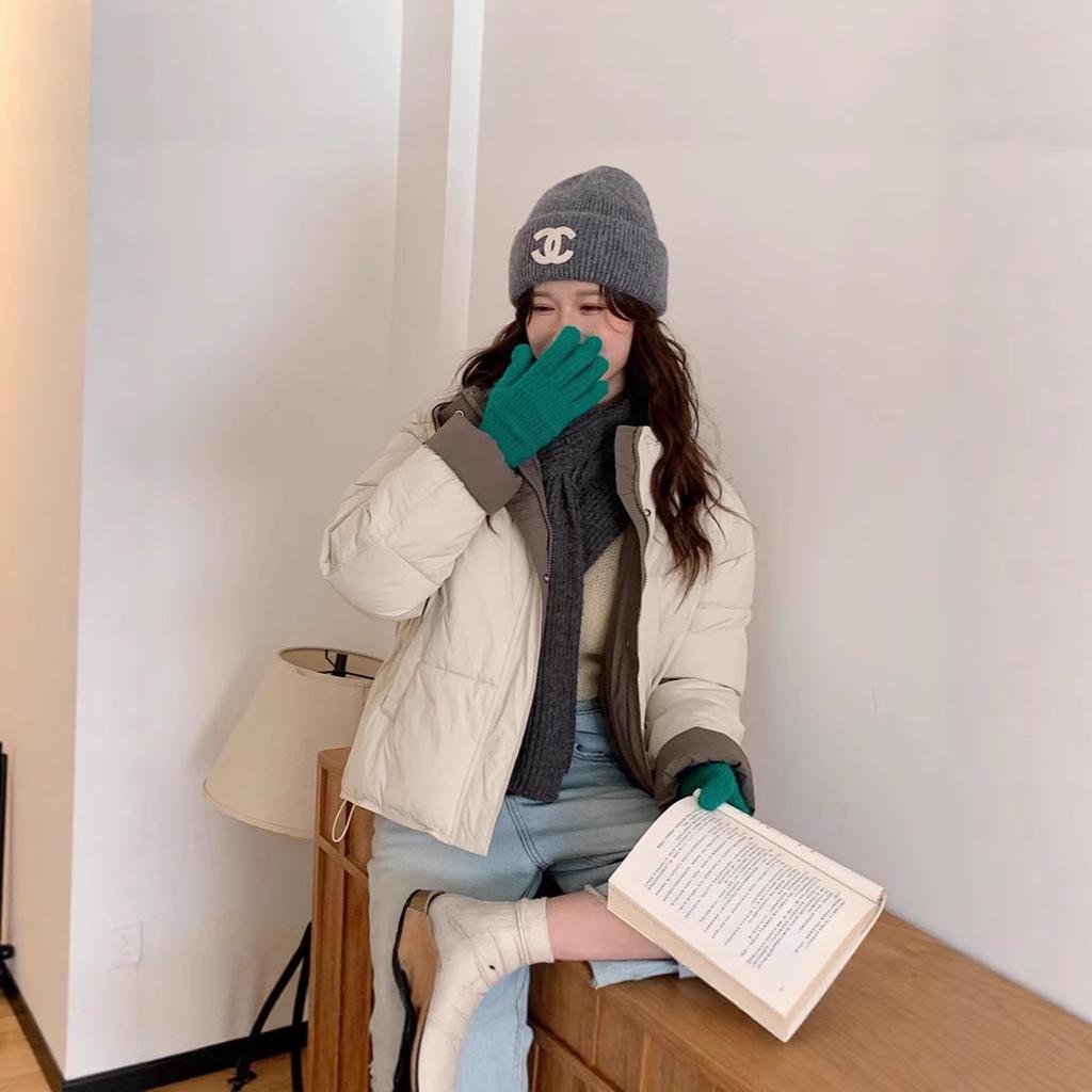 Plaid down cotton-padded clothes women's short models New year models Winter small stand-up neck cotton-padded clothes Warm cotton-padded jackets Tide