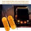APSMOTIV 2Pcs Amber Indicator Rear Side Truck Trailer Rv Cab Boat Bus Lorry Led Marker Light 12V Running Board Lights For Trucks Flat Fit Base
