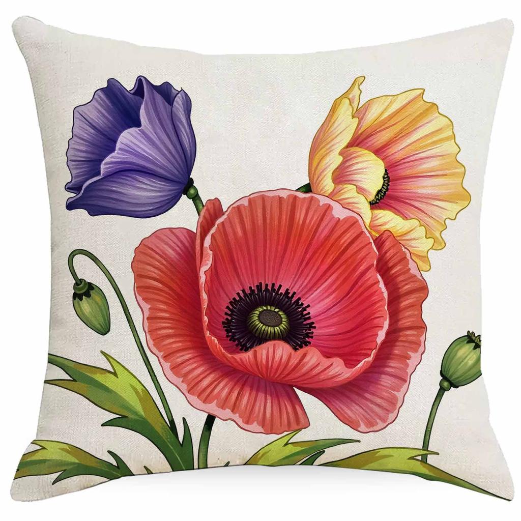 New Floral Pillowcases Home Festival Sofa Cushion Pillowcase Decoration