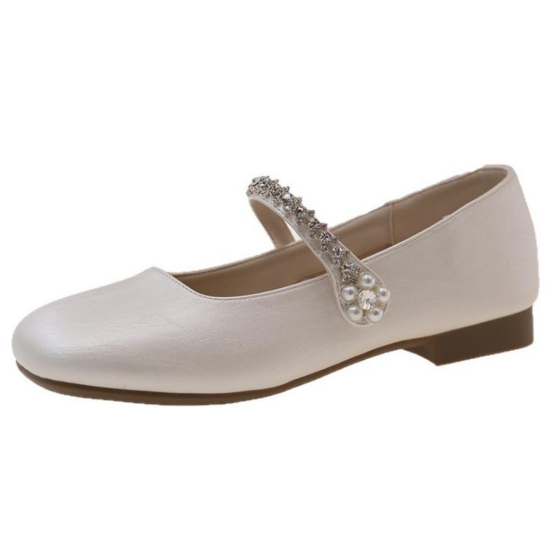 Silver single shoes women's summer new models with skirts are beautiful, flat bottom is not tired, Mary Jane small leather shoes in the evening
