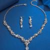 Rhinestone Exquisite Jewelry Sets Shiny Necklace Earring Set  Wedding Engagement
