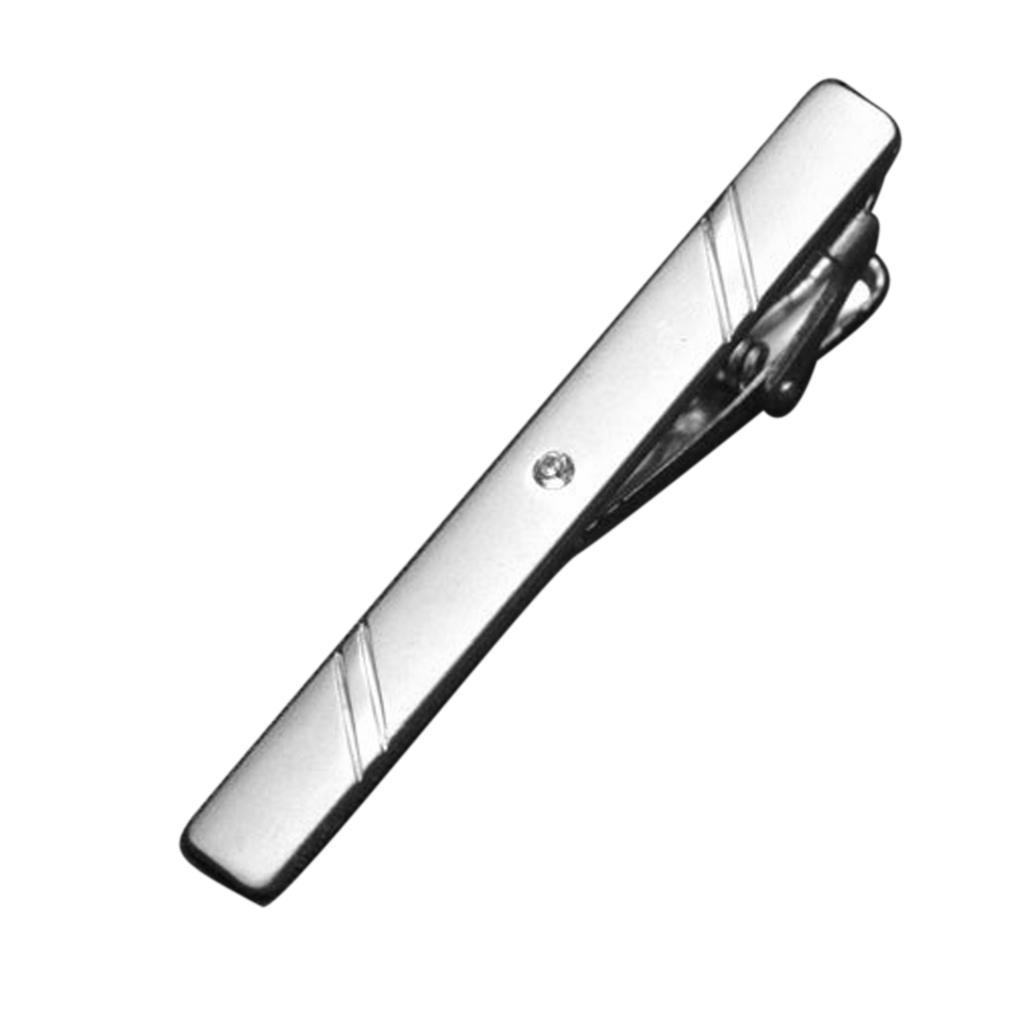 Mens Silver Stainless Slim Tie Pin Clip Clasp Bar office Christmas