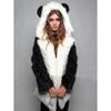 Faux Fur Hoodie Mid Length Women's Faux Fur Coat Eco-friendly Coat 