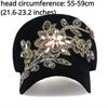 Women Casual Baseball Cap Glitter Crystal Flower Hat Diamond Travel Outdoor Hat