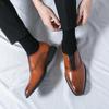 Men's Large Pointed Toe Leather Slip-on Shoes - Business, Formal, Wedding, Office Derby