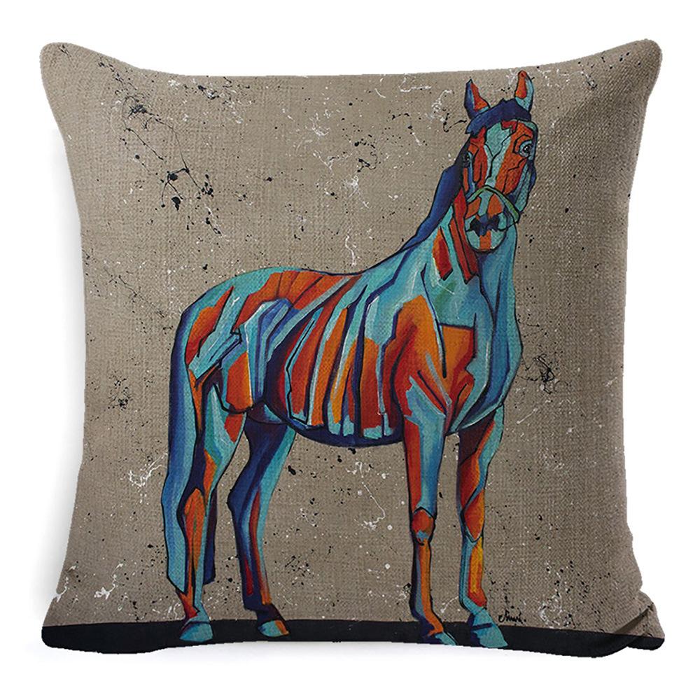 New Pillow Linen Wild Nature Animal Car Lumbar Pillow Pillow Case Office Lumbar Pillow Home Pillow