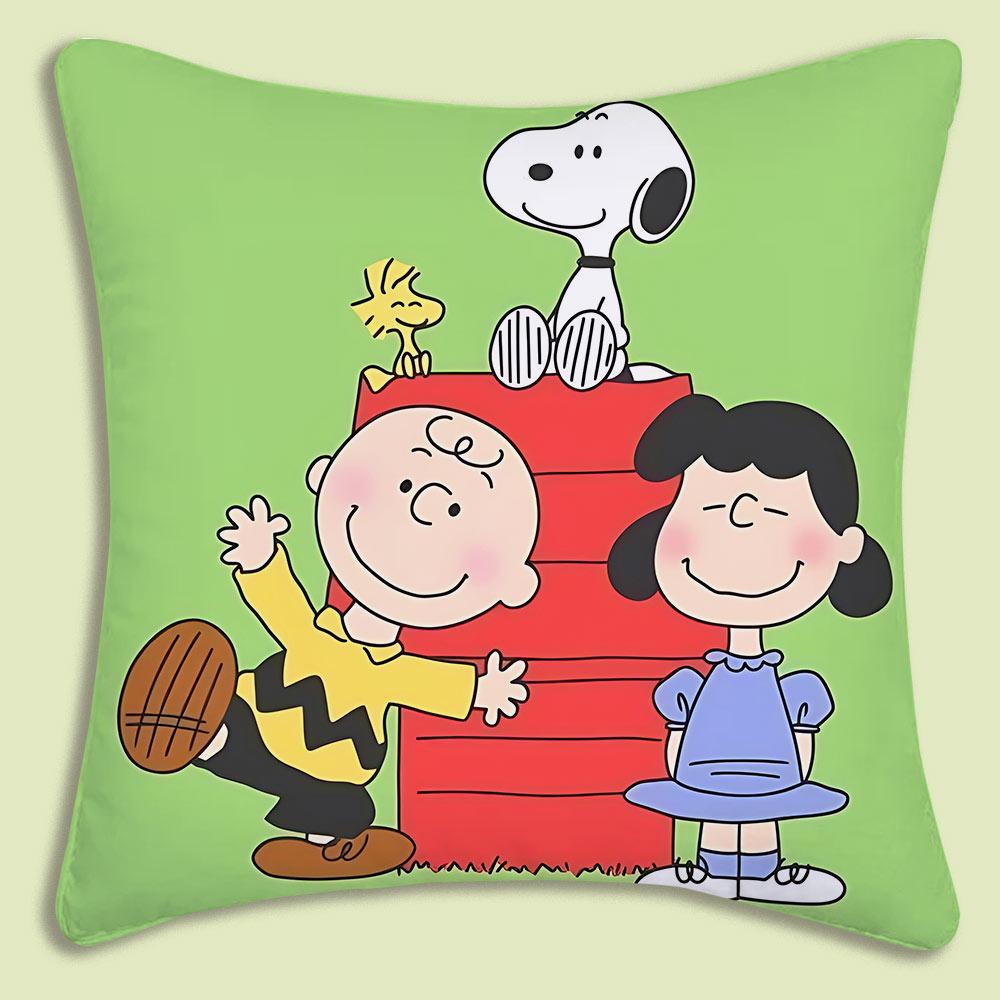 Cartoon Cute S-Snoopy Pillow Covers Cartoon Sofa Decorative Home Double-Sided Printing Short Plush Cute Cushion Cover