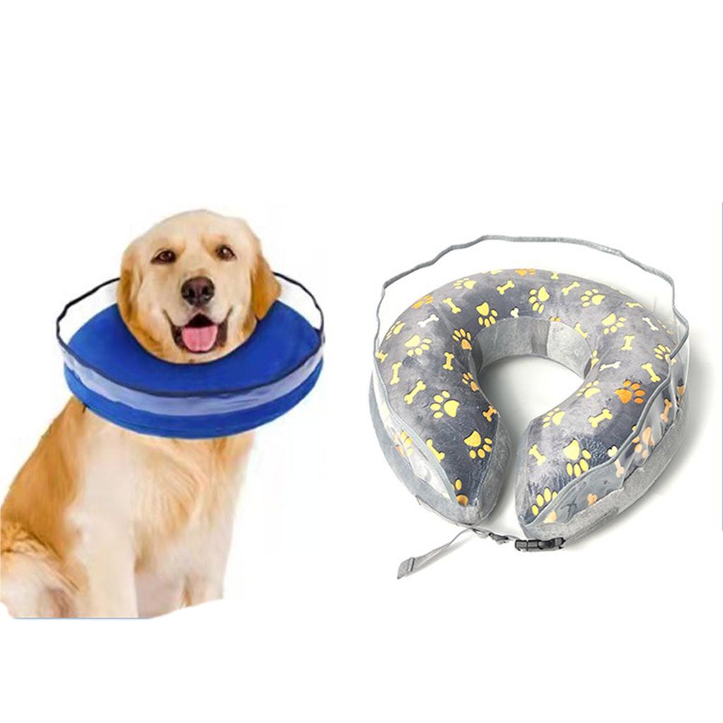 Inflatable Collar with Clear Baffle Soft Cone for Pet Perfect for After Surgery and Wound Healing Adjustable Lightweight