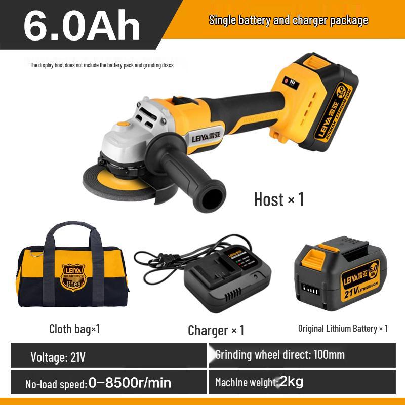Reya A1620 High Power Brushless Angle Grinder, Lithium Battery Powered Cutting and Polishing Tool