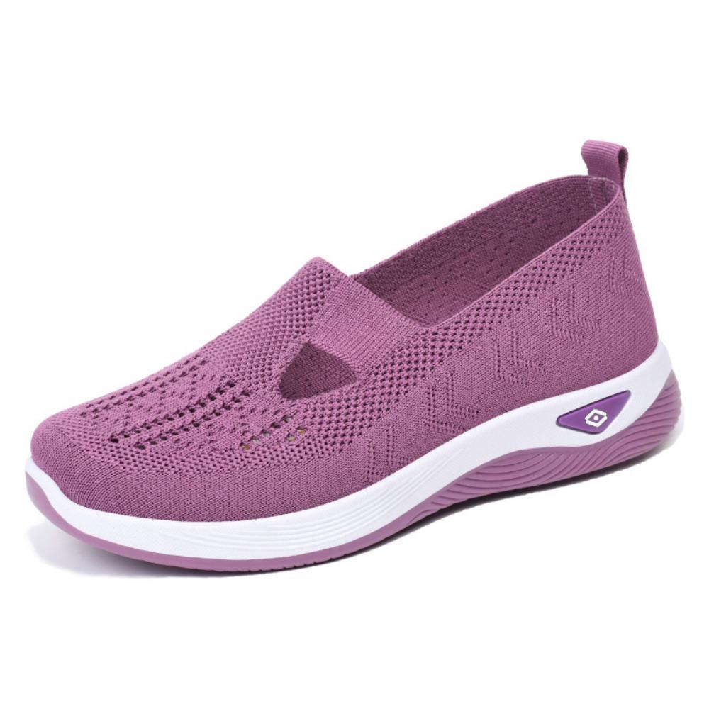 Women's Oversized Casual Shoes, Fly Woven Breathable Shoes, Women's Lightweight and Comfortable Mesh Shoes, Soft Soled Shallow Single Shoes