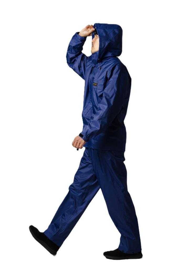 Rain Top and Bottom Fully Lining All Mind L [Document] Suit, Set, Waterproof, Mesh, Suit, Navy,