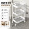 Rolling Storage Cart Multi-Tier Floor Carbon Steel Organizer Rack with Wheels for Kitchen Bathroom Dorm Room