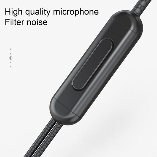 L202 Wired Earphone Universal Heavy Bass Dual Drive 3.5mm In-ear Sport Stereo Earbuds with Mic for Mobile Phone