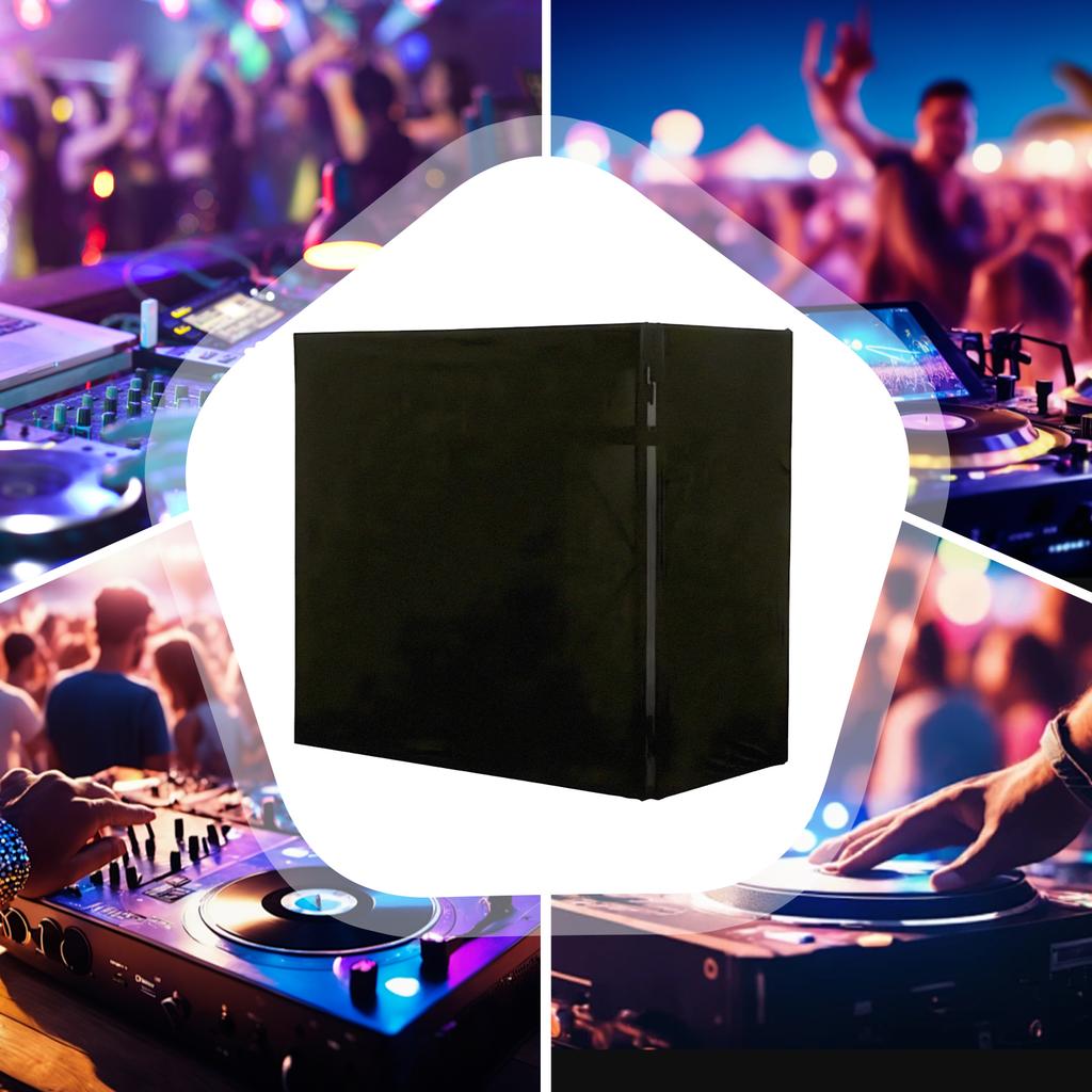 Професійні накидки для DJ-стійки - 47,6x45,3x23,6 дюймів Портативна DJ-будка Фасад - Чорна Оксфордська Тканина Покриття для Заходів на Вечірки