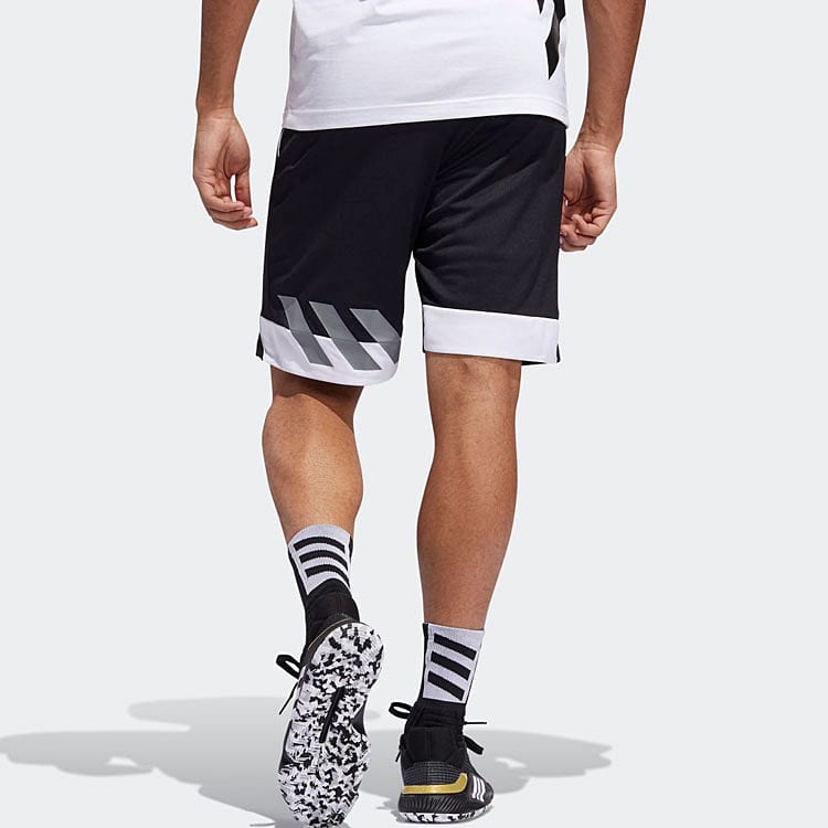 adidas Basketball Shorts Men's Black Moderate Straight Fit Pants DZ5819