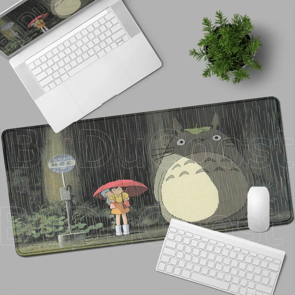 Tappetino Mouse Bordo Bloccato Anime T-Totoros Mouse Pad Accessori Gaming per Laptop Nuovo Gioco per Computer Tastiera Tappetino da Scrivania Mousepad XXL per Regalo