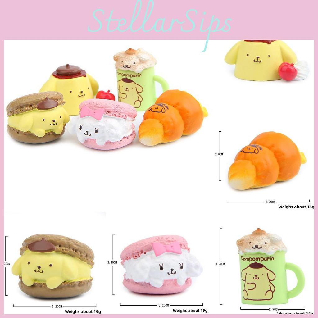 Creative Resin Food Scene Figurine With Cartoon Pompompurin Pudding For Home And Office