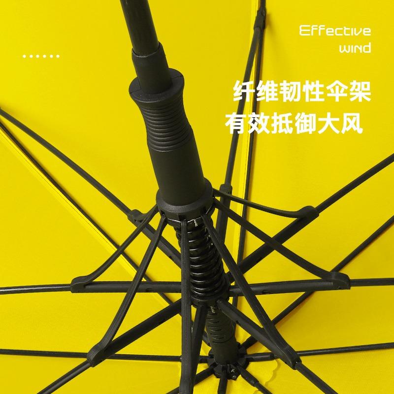 Waterproof sleeve straight rod 8K automatic umbrella straight rod double layer umbrella plain long handle umbrella printed LOGO