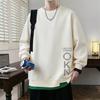 Mens Casual Crewneck Sweatshirt Letter Print Loose Fit Long Sleeve Wear