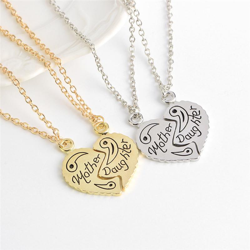 Mother Daughter Puzzle Heart Pendants 