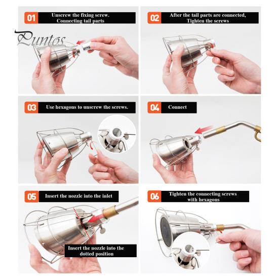 Stainless Steel Culinary Torch Attachment Cooking Torch Connector Outdoor Camping Torch for Home Kitchens Restaurants