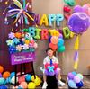 Colorful Dopamine Birthday Balloons and Backdrop for Kids' Party