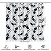 Black Cat Print Shower Curtain With White Background Bathroom Decor