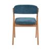 HOMEFUN Sedie Pieghevoli con Sedili Imbottiti, Set di 2 Sedie da Pranzo Impilabili in Legno, Copertura Rimovibile, Cucina Ufficio Matrimonio Festa Picnic, Blu