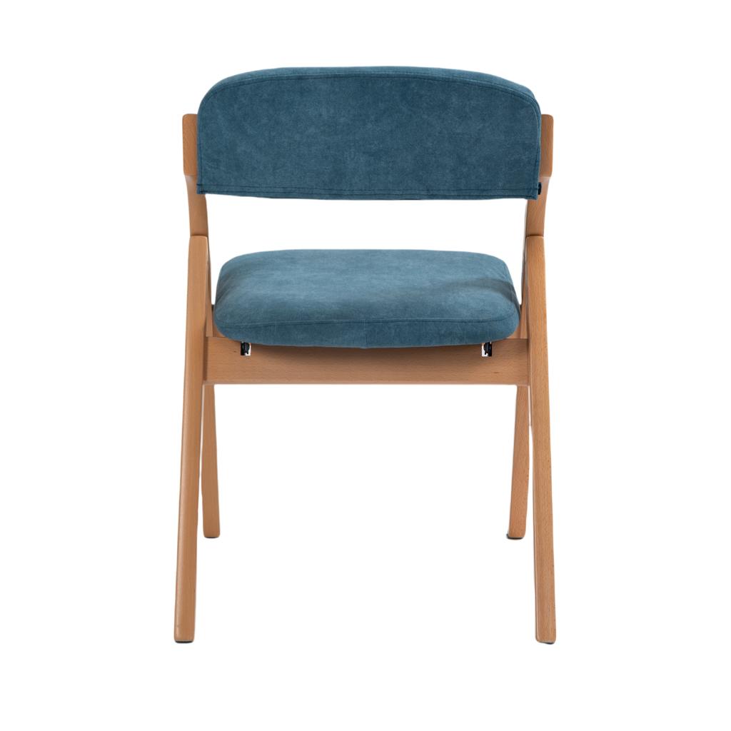 HOMEFUN Sedie Pieghevoli con Sedili Imbottiti, Set di 2 Sedie da Pranzo Impilabili in Legno, Copertura Rimovibile, Cucina Ufficio Matrimonio Festa Picnic, Blu