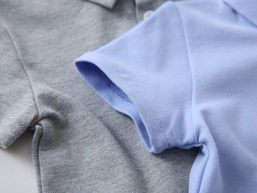 Polo de Manga Curta Estilo Coreano para Crianças - Camiseta de Algodão de Verão para Meninos