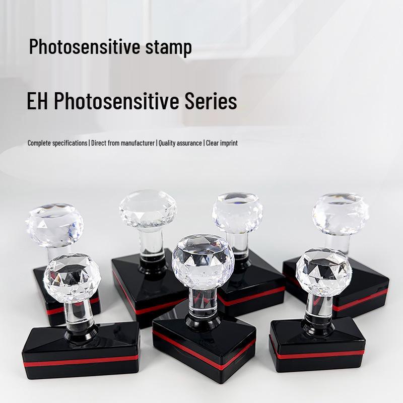 YinDeMei Crystal Handle Photosensitive Stamp Pad - Simple Style, No Sealing Edge Circle Diameter 38mm
