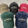 Retro washed baseball cap, letter versatile female face peaked cap, casual visor hat, male trend