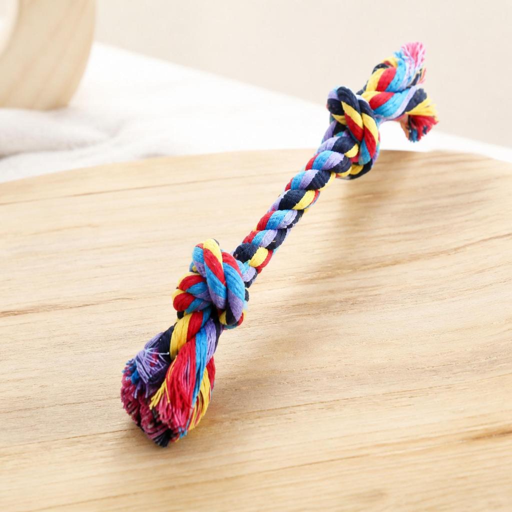 Puppy Rope Toy with Knotted Sections Boredom Reducing for Indoor Play