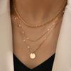 Women Fashion Layered Geometric Pendant Clavicle Necklace Elegant Daily Jewelry