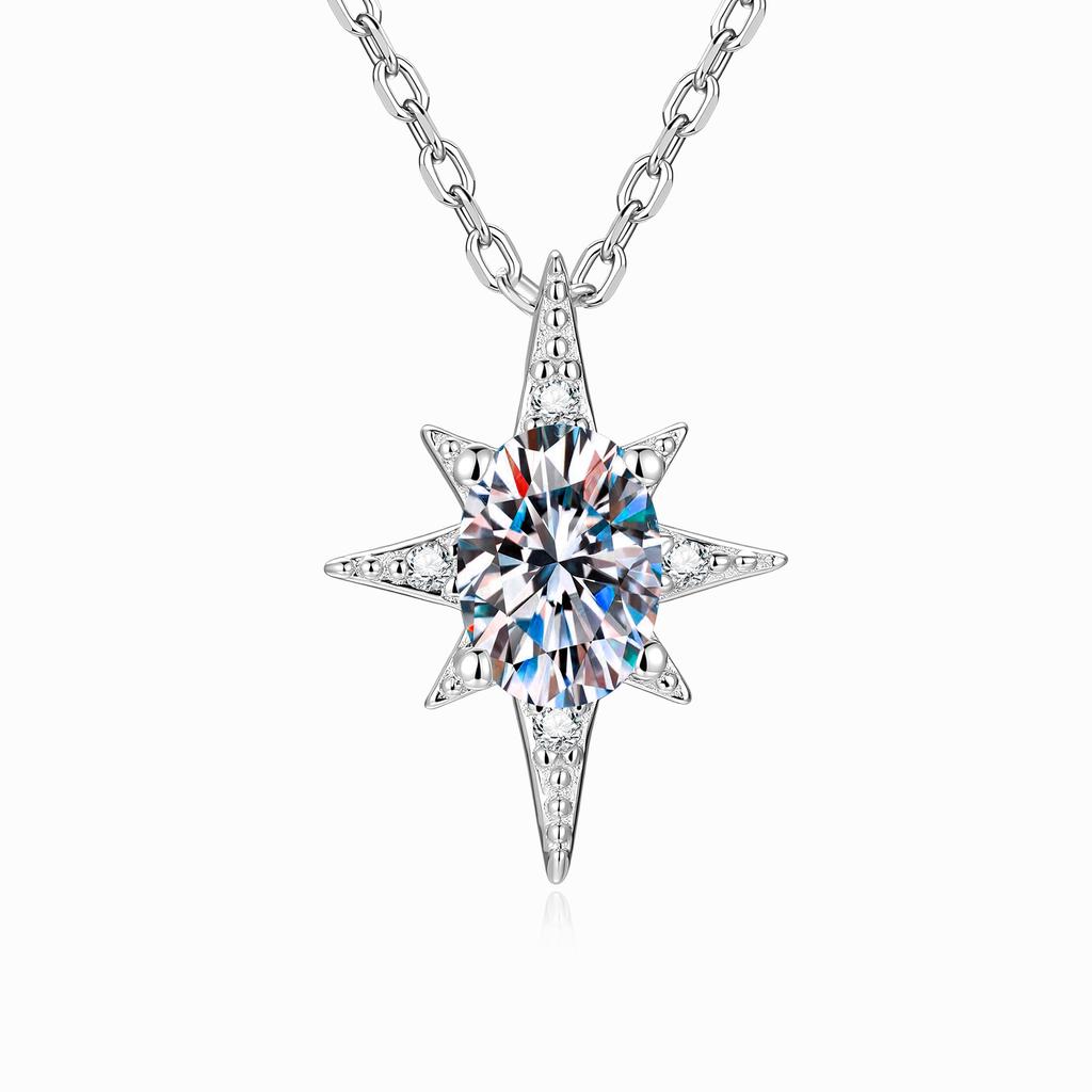 Oval Moissanite Pendant Cross Necklace S925 Silver New Chinese Style Chinese Wind Niche Design Collarbone Chain Custom