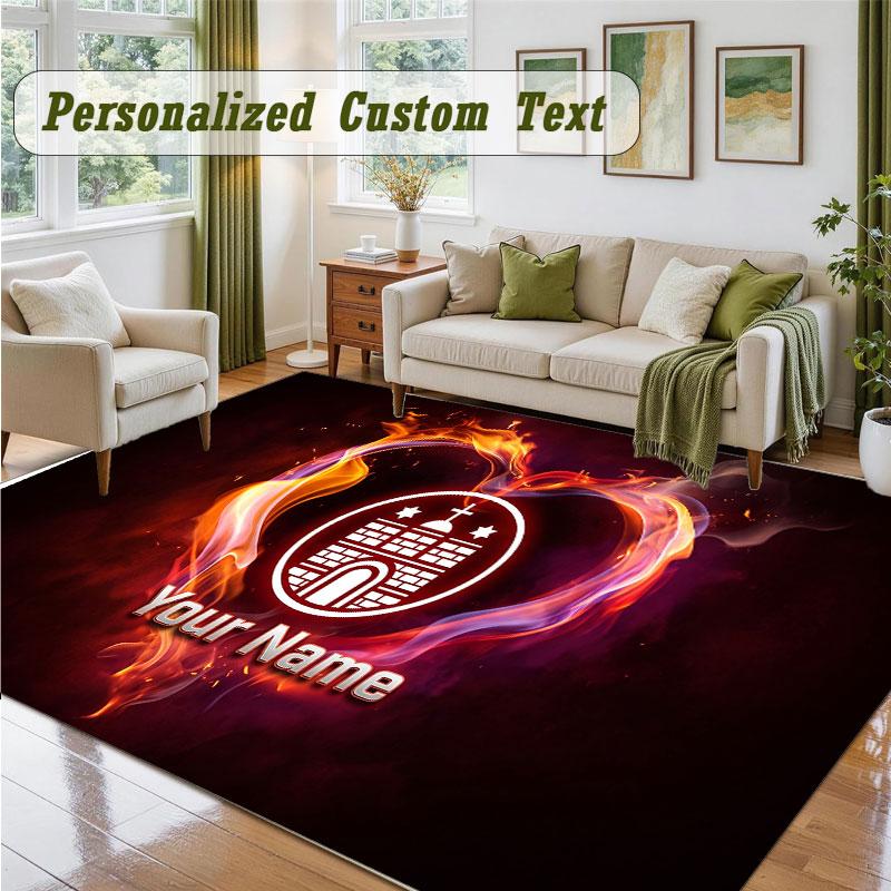 Crystal Velvet Square Rug Custom NameFC St. Pauli Pattern Non Slip Home Floor Decor Rug