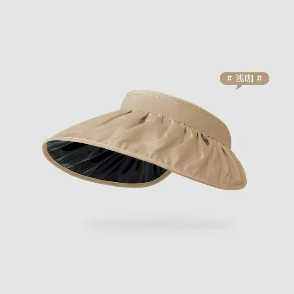 Vinyl Sunscreen Sun Hat Women's Versatile Large Brim Sun Hat Outdoor Portable Empty Top UV Sun Hat Summer