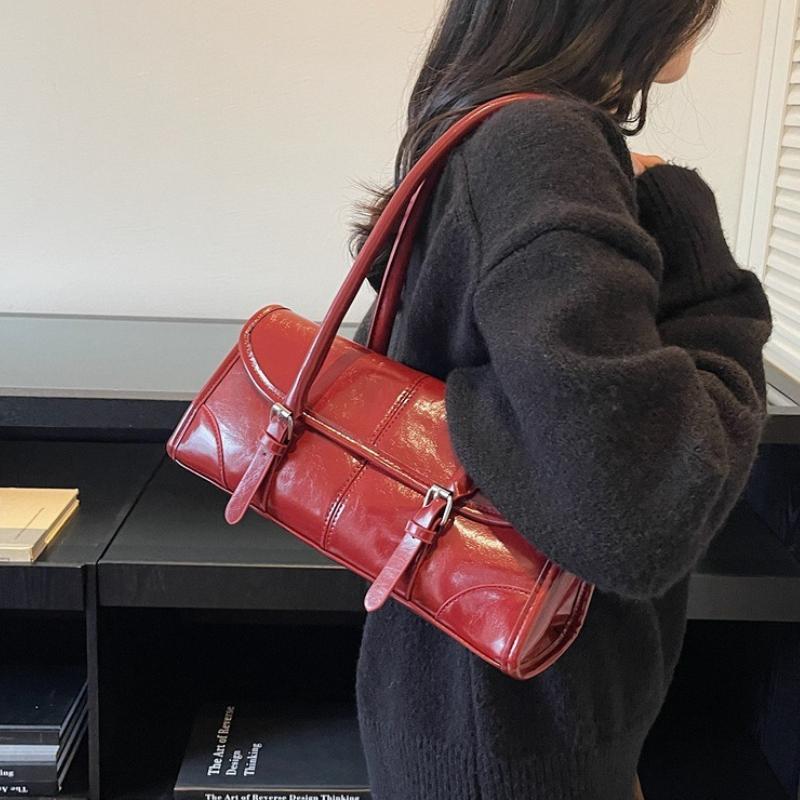 Borsa a Mano Moda in Pelle Borsa a Spalla con Cinghie Regolabili a Fibbia Borse Ispirate al Retrò per Donna Borsa da Sotto Braccio