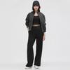 Autumn and winter women's yoga new sports and leisure high waist loose drawstring straight fleece warm wide leg sweater pants