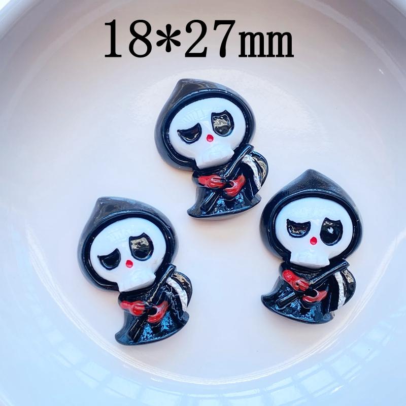 10Pcs New Cute Hand Drawn Halloween Series Flat Back Resin Cabochons Scrapbooking DIY Jewelry Craft Decoration Accessorie