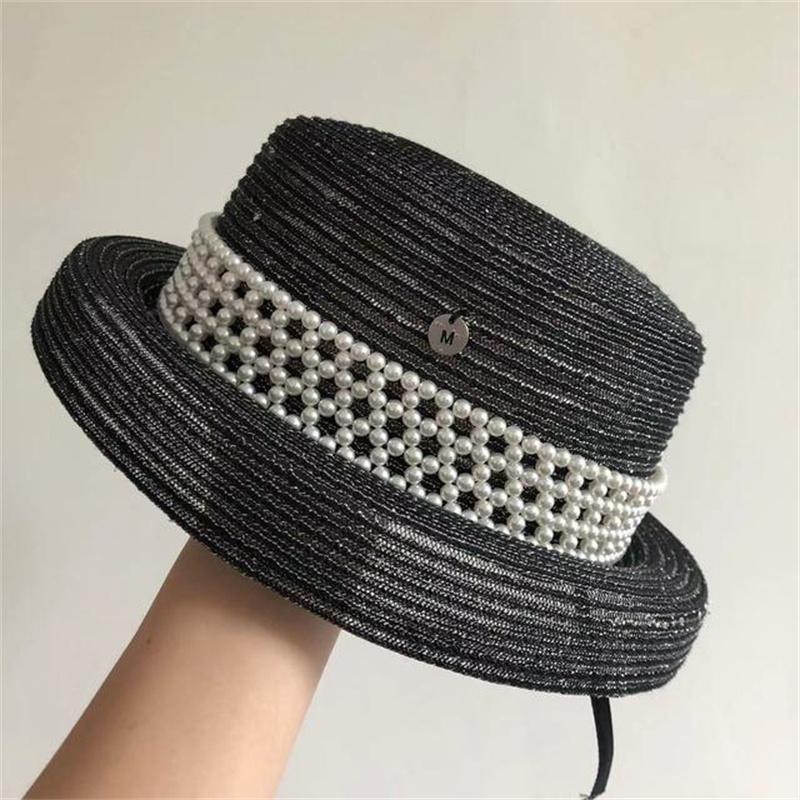 Bucket Hat Flat Top Letters Summer Ladies Sun Hat Ladies Straw Hat Fedora Hat British Style Men And Women Hat Letters Panama