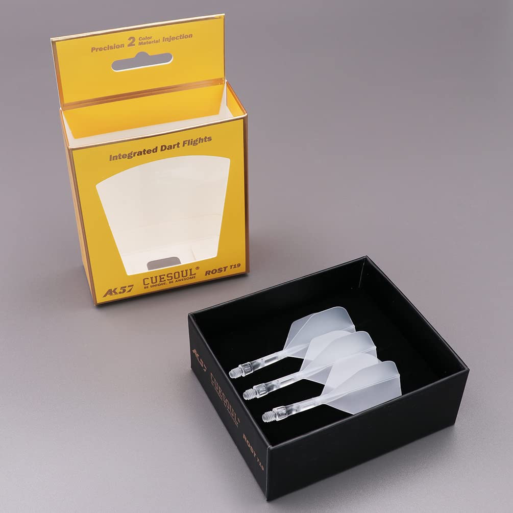 CUESOUL ROST T19 Mixed Shaft Integrated Big Standard Clear Clear Small Size Two-Tone Dual-Material Flights, Shape, 3-Club Set, Flights, Shafts,