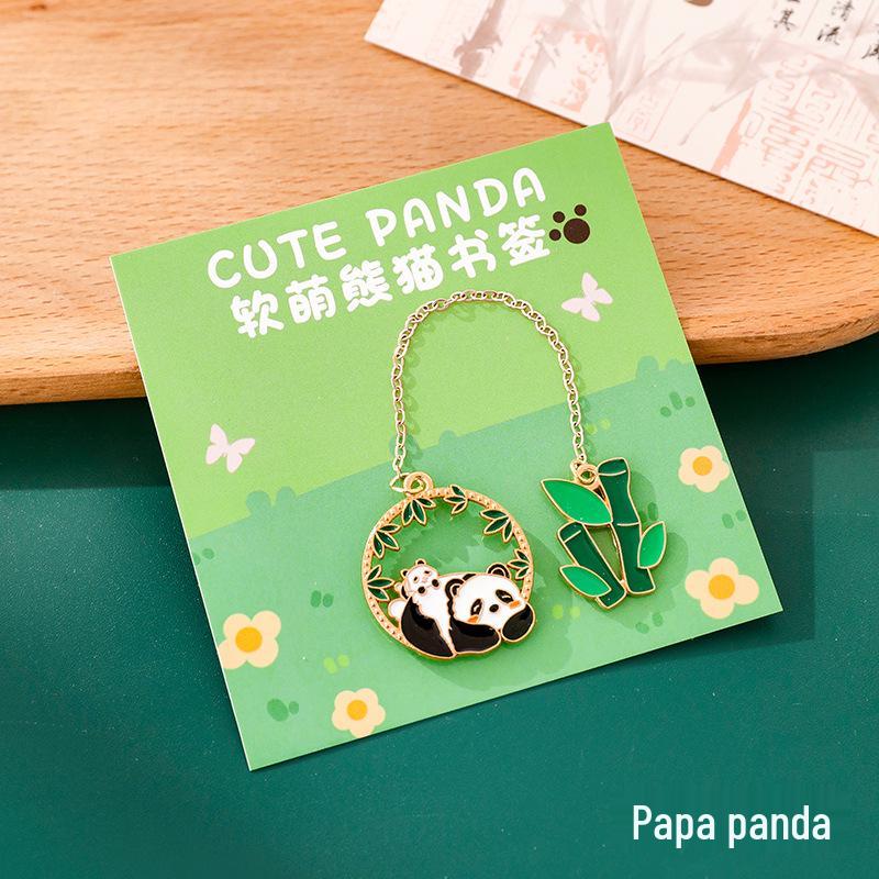 Panda Metallketten Lesezeichen - Niedlicher Lesezeichen & Seitenhalter für Schüler
