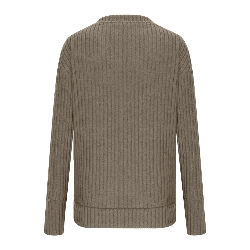 European & American Women's V-Neck T-Shirt with Short/Long Sleeves - Ribbed & Brushed Fashion Top, 2023 Edition