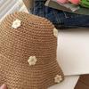 Foldable Straw Sun Hat With Wide Brim For Beach Vacation Summer Outdoor Activities Floral Design Breathable Women's Hat