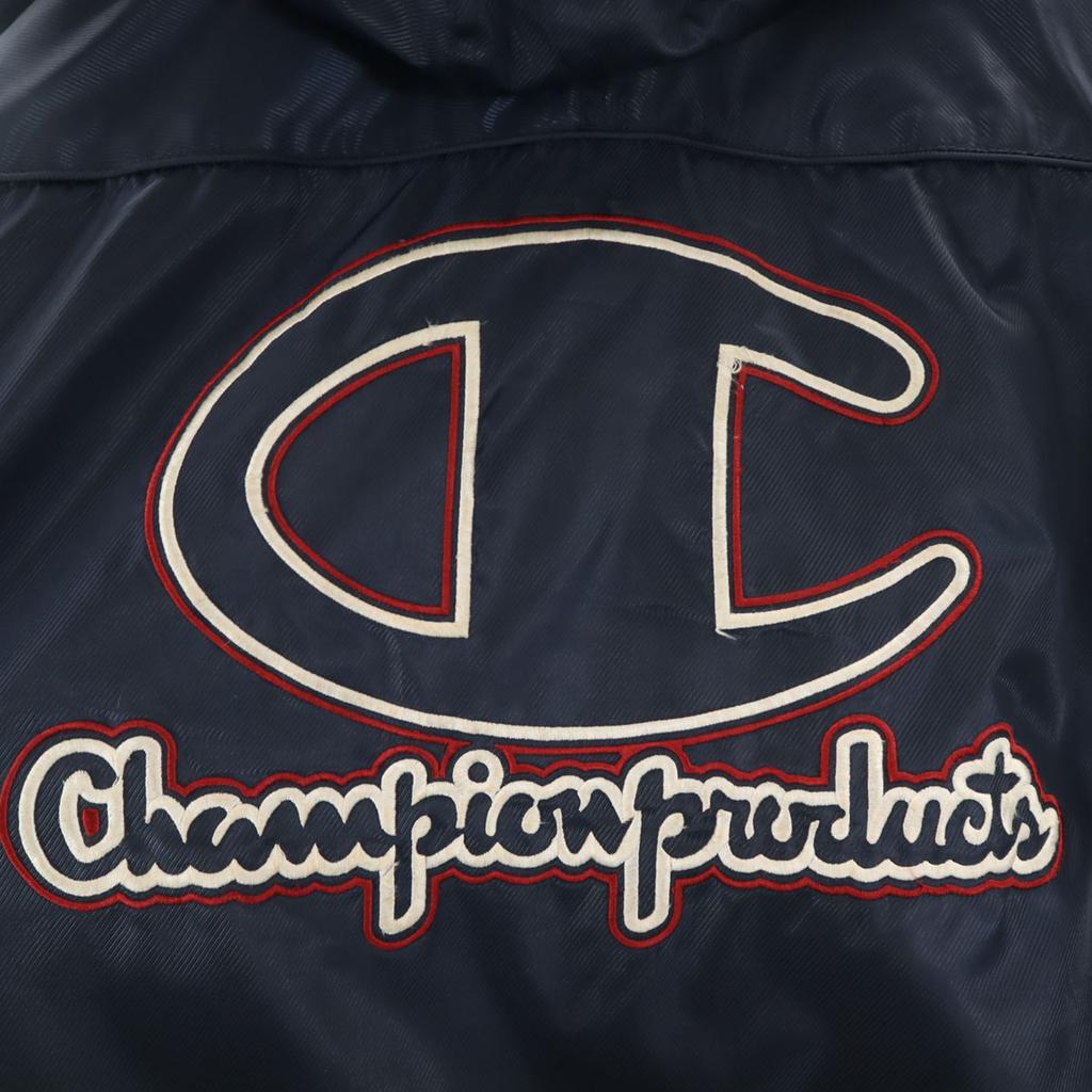 Champion Products Back Logo Bench Coat L Navy Cotton Filling Men's Used